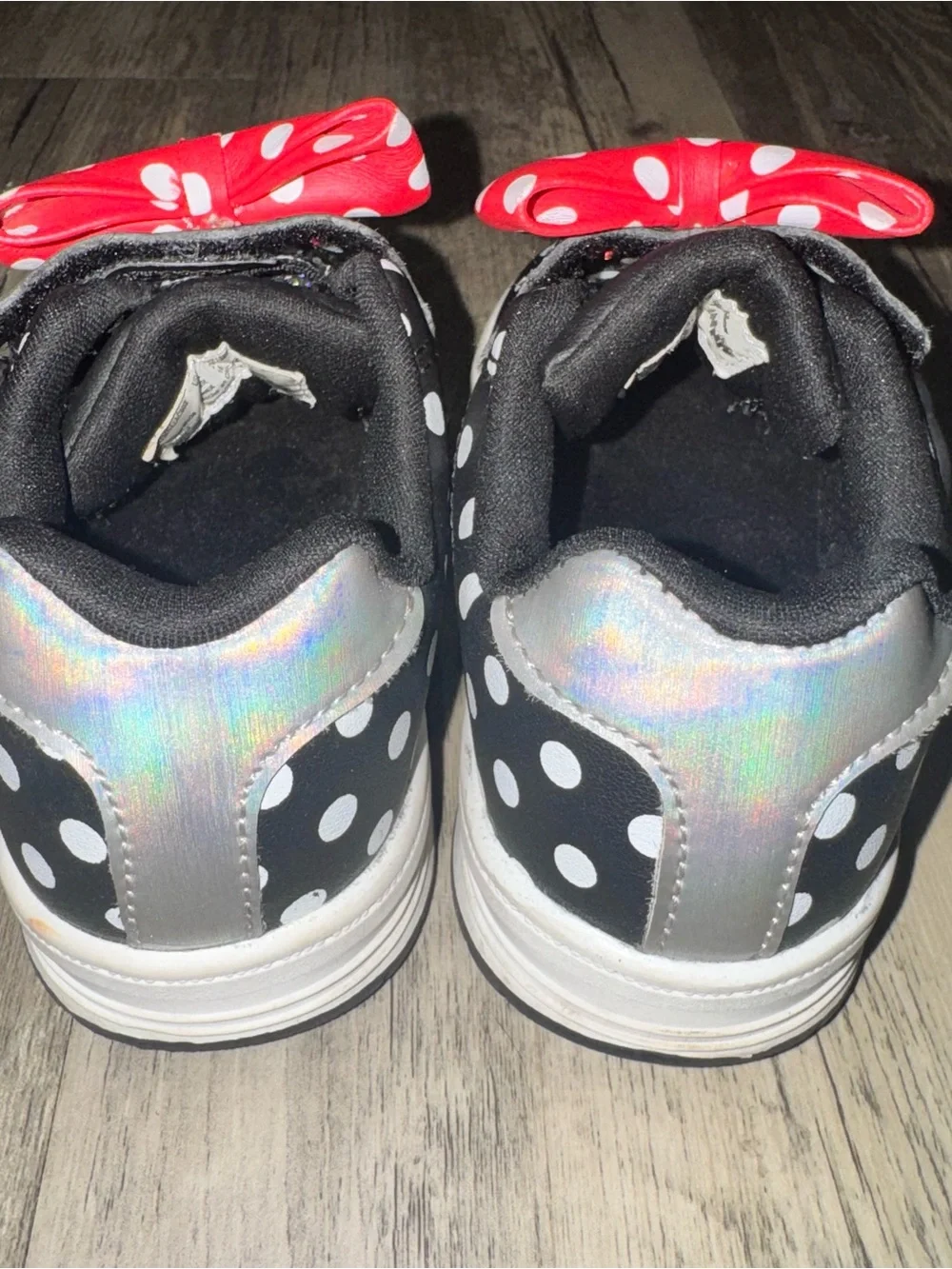 Disney Polka Dot Minnie Mouse Sneakers with Red Bow